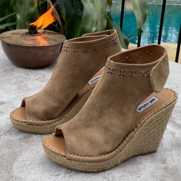 Not Rated Shoes - Not Rated Faux Leather Slingback Espadrille Wedges